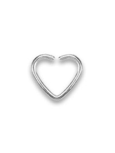  Ezüst színű szív alakú orvosi acél fülpiercing