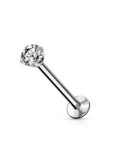 Piercing állra, ajakra vagy fülre kőberakással  6mm