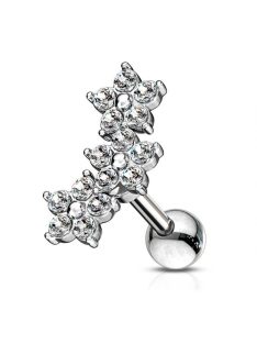 Piercing kristályos virágokkal