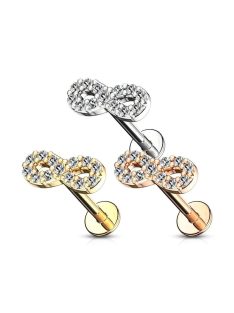 Piercing kristályos végtelen motívummal