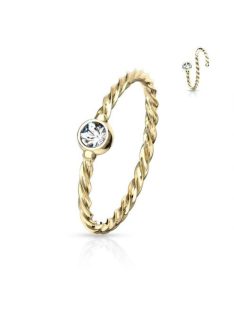 Csavart karika piercing  kővel