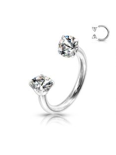 Patkó piercing kristállyal