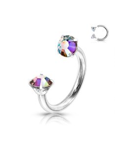 Patkó piercing AB kristállyal