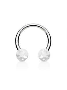 Patkó piercing csillámos átlátszó akril golyókkal