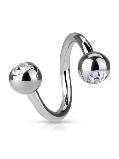 Twister piercing csillogó kövekkel 