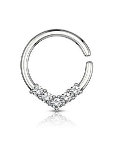 Karika  kristályokkal V formában 