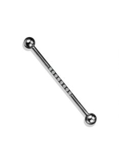 Industrial piercing  kristálysorral fekete színű
