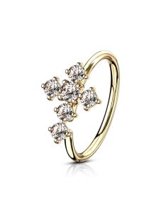 Végtelen karika kristályos kereszttel arany színű