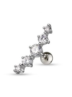 Helix piercing kristályokkal