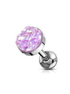 Piercing druzy kővel  lila