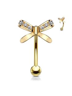 Banán piercing köves masnival arany színű