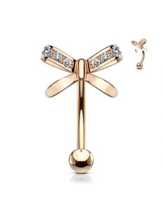 Banán piercing köves masnival rose arany színű