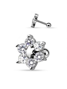 Piercing kristályos virággal