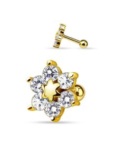 Piercing kristályos virággal