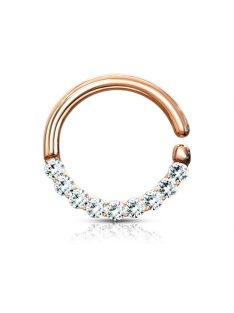 Végtelen karika  kristályokkal rose arany színű