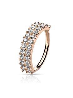 Karika dupla kristálysorral arany színű