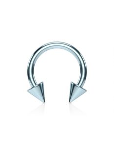 Patkó piercing tüskékkel  világoskék  10 mm