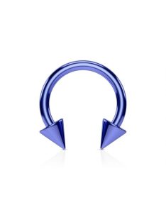 Patkó piercing tüskékkel  kék