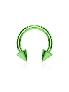Patkó piercing tüskékkel  zöld