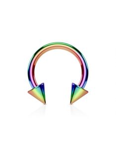 Patkó piercing tüskékkel  színes