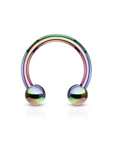 Patkó piercing szivárvány színű 