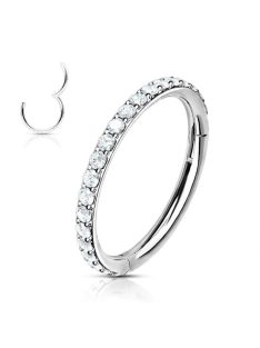 Csuklós karika kristályokkal ezüst színű