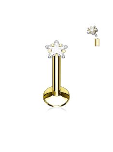 Fül piercing csillag formájú kővel