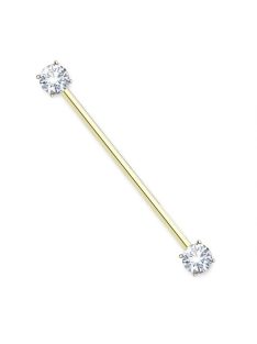 Industrial piercing kristályokkal arany színben