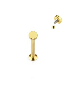 Labret piercing sima korong dísszel arany színű