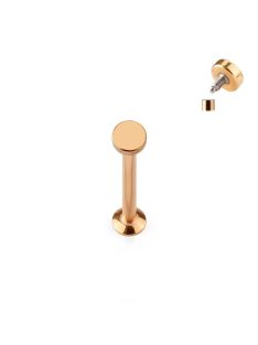 Labret piercing sima korong dísszel rose gold színű