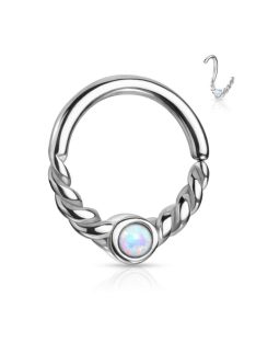 Félig csavart karika opál kővel 