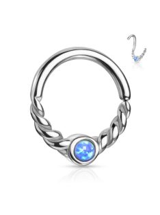 Félig csavart karika opál kővel 