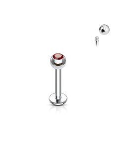 Cirkónia kővel díszített labret orvosi acélból