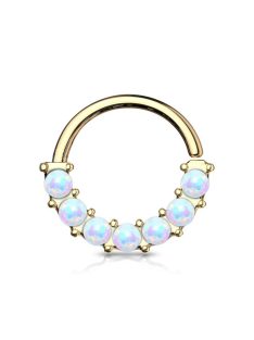 Karika opál kövekkel díszítve, arany színű 