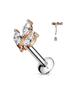 Labret  marquise kövekkel, rose arany színű