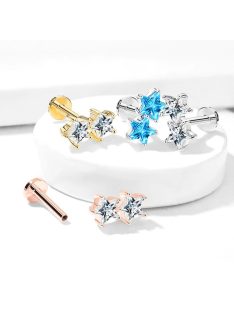 Labret két cirkónia csillaggal