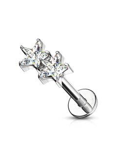 Labret két cirkónia csillaggal