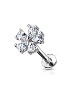 Labret kristályos virág dísszel