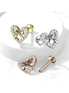 Labret szív és masni kristályokkal