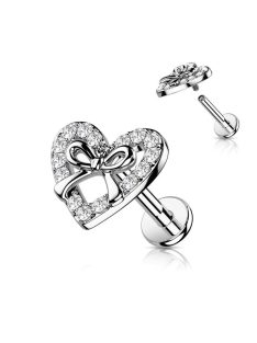 Labret szív és masni kristályokkal