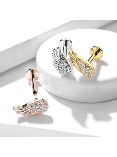 Angyalszárnyas labret kristályokkal