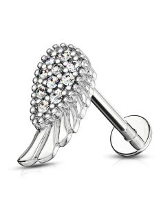 Angyalszárnyas labret kristályokkal