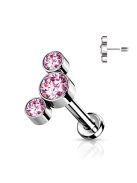 Titán labret különféle kövekkel