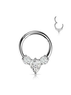 Daith piercing kristályokkal