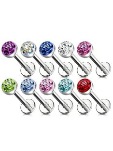 Labret kristályos gyöngy dísszel