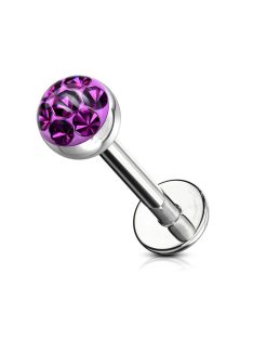 Labret kristályos gyöngy dísszel