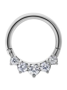 "Glamour" csuklós piercing 5 db kristállyal