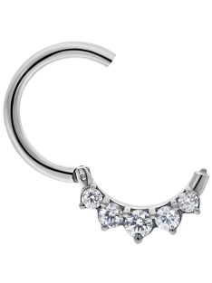 "Glamour" csuklós piercing 5 db kristállyal