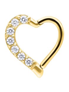Kristály szív daith piercing 