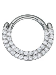 Dupla kristálysoros daith vagy septum piercing